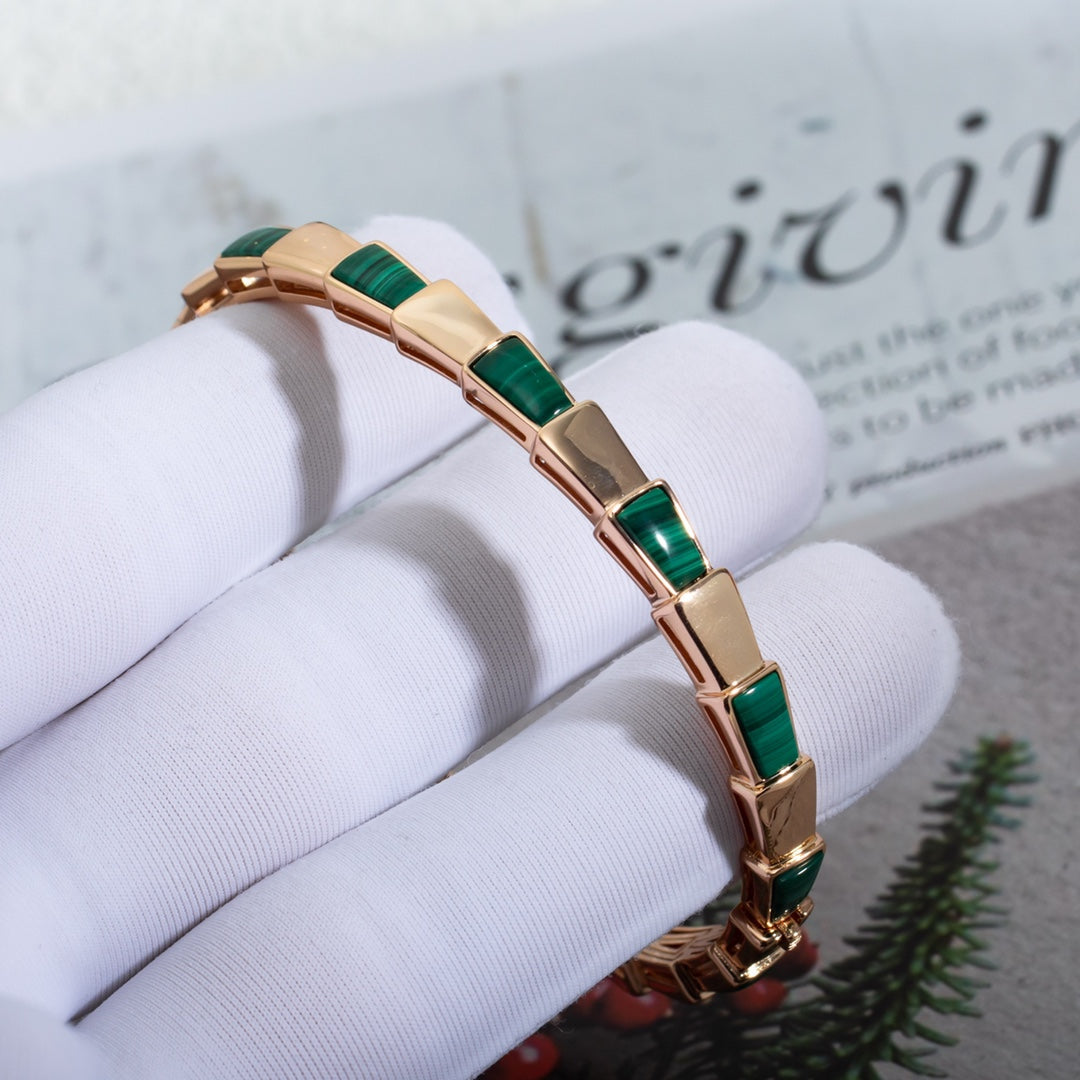 [Lumi Jewels]SERPENTI BRACELET PINK GOLD MALACHITE