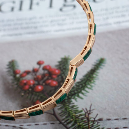 [Lumi Jewels]SERPENTI BRACELET PINK GOLD MALACHITE