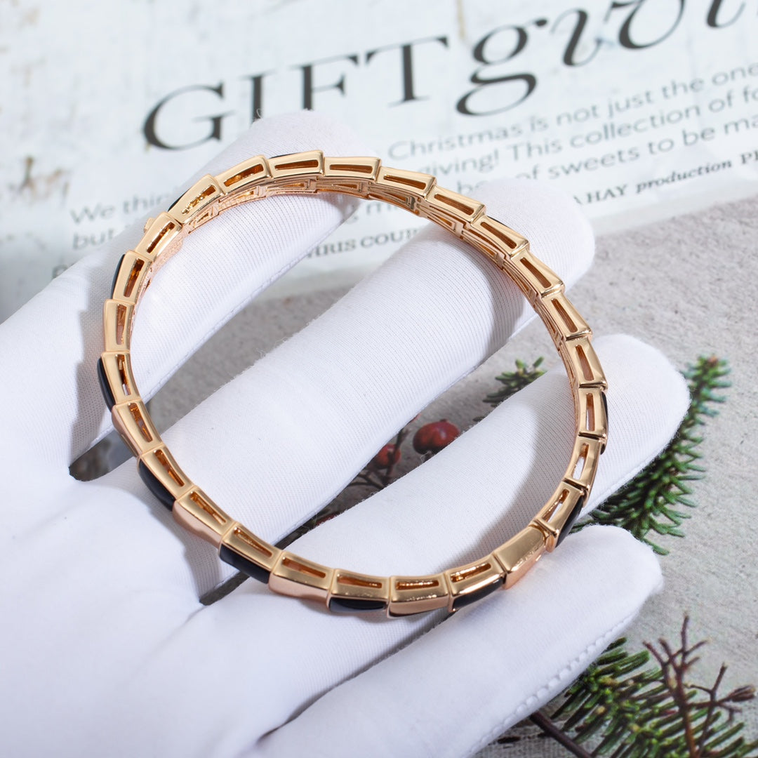 [Lumi Jewels]SERPENTI BRACELET PINK GOLD ONYX