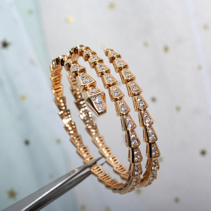 [Lumi Jewels]SERPENTI BRACELET PINK GOLD DIAMOND DOUBLE ROW