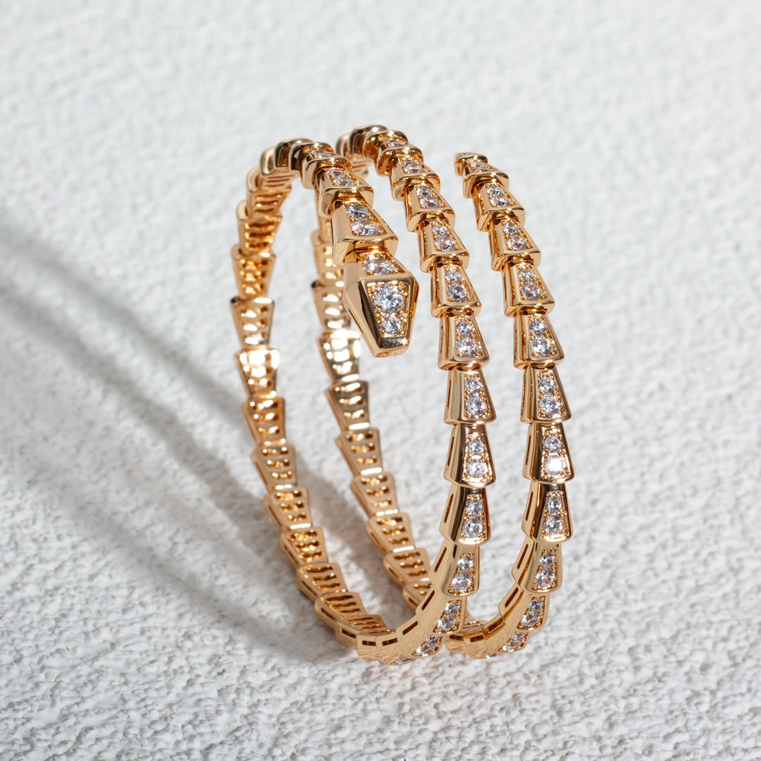 [Lumi Jewels]SERPENTI BRACELET PINK GOLD DIAMOND DOUBLE ROW