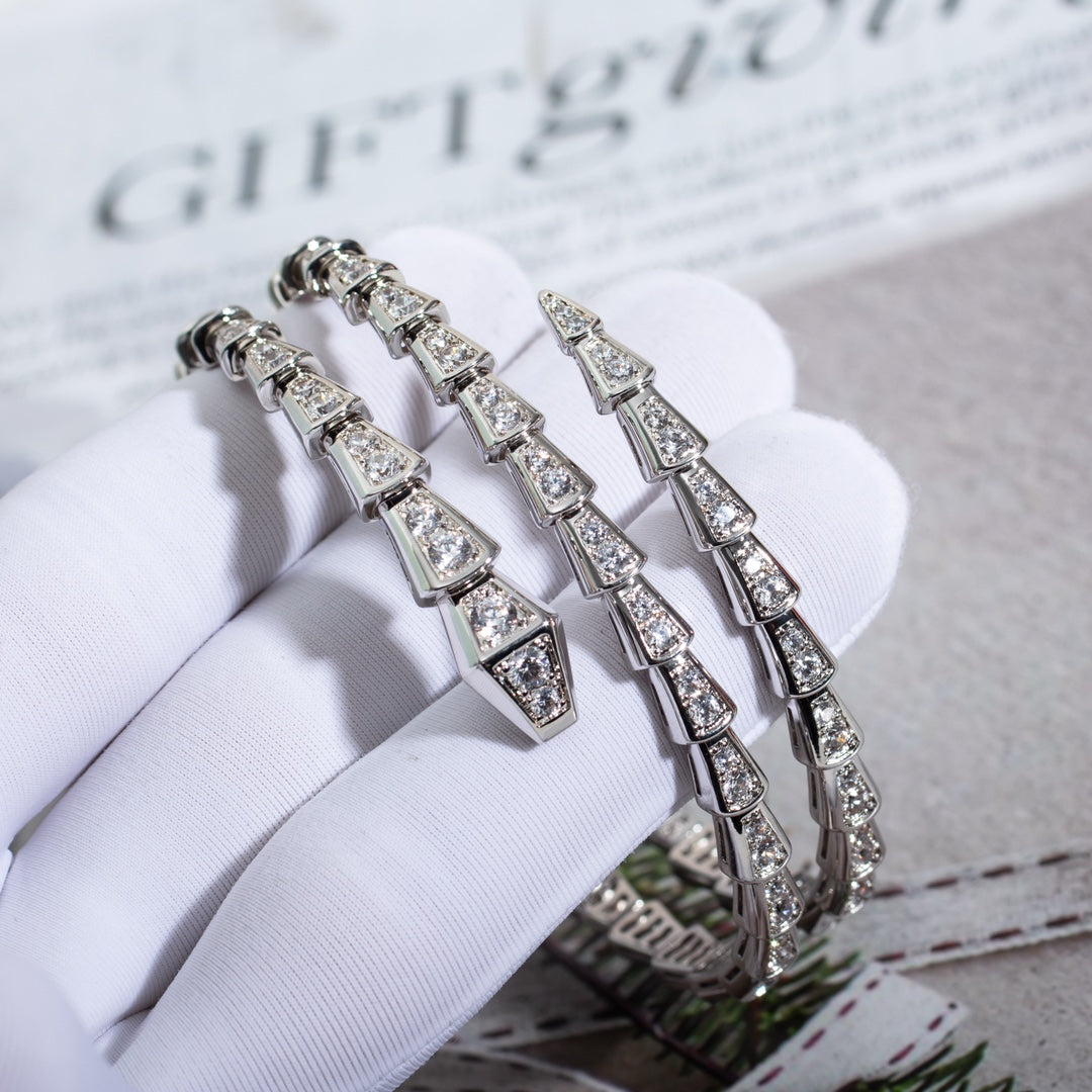 [Lumi Jewels]SERPENTI BRACELET SILVER DIAMOND DOUBLE ROW