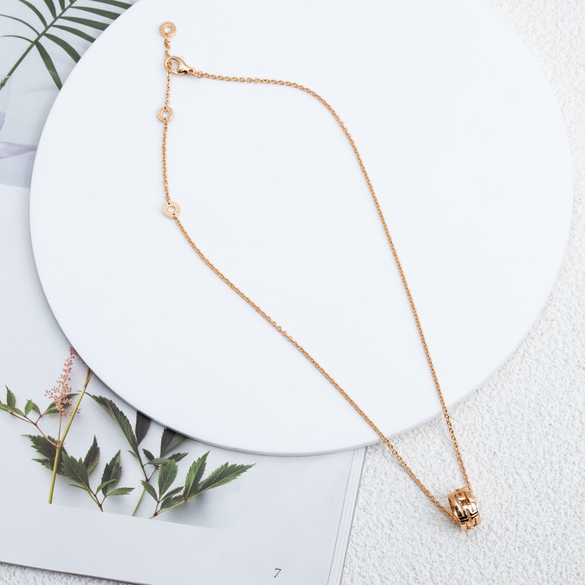[Lumi Jewels]PARENTESI NECKLACE PINK GOLD