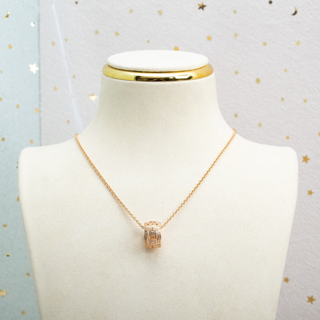 [Lumi Jewels]PARENTESI NECKLACE PINK GOLD DIAMOND