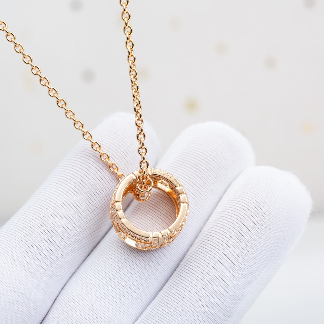 [Lumi Jewels]PARENTESI NECKLACE PINK GOLD DIAMOND