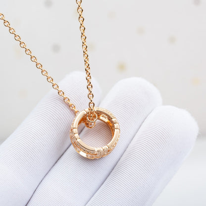 [Lumi Jewels]PARENTESI NECKLACE PINK GOLD DIAMOND