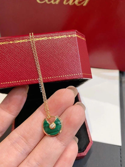 [Lumi Jewels]AMULETTE ROSE GOLD MALACHITE NECKLACE