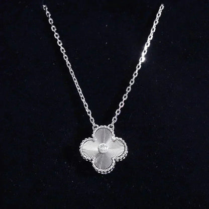 [Lumi Jewels]CLOVER COLLIER DIAMANT LASER 15MM ARGENT