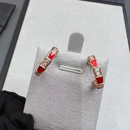 [Lumi Jewels]SERPENTI CARNELIAN PINK GOLD EARRINGS