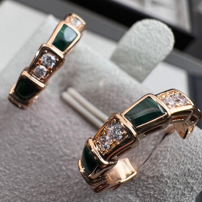 [Lumi Jewels]SERPENTI MALACHITE PINK GOLD EARRINGS