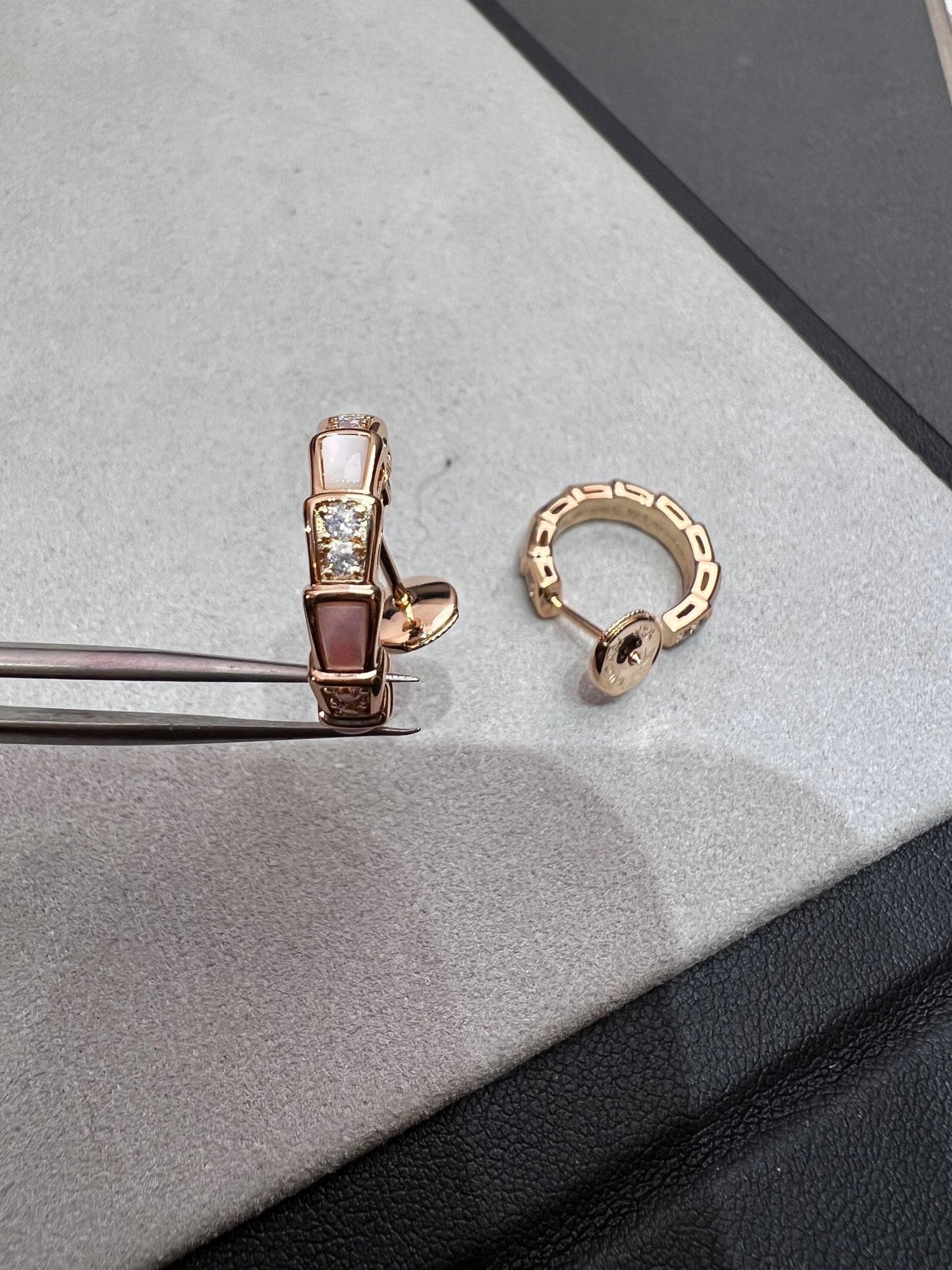 [Lumi Jewels]SERPENTI MOP PINK GOLD EARRINGS