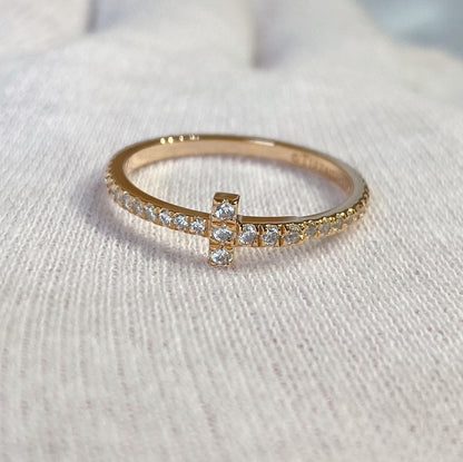 [Lumi Jewelry]T RING DIAMOND PINK GOLD