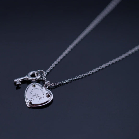 [Lumi Jewelry]KEY AND HEART SILVER NECKLACE