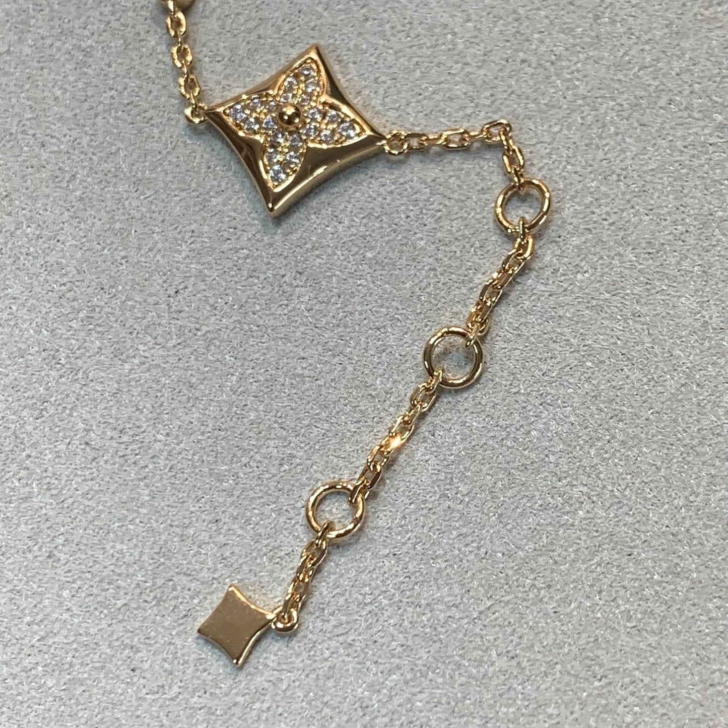 [Lumi Jewels]STAR AND SUN 4 MOTIFS GOLD DIAMONDS BRACELET