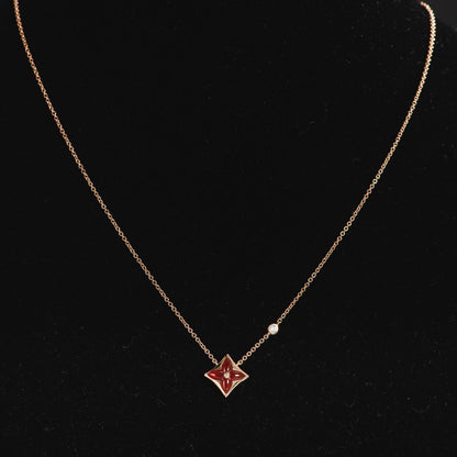 [Lumi Jewels]STAR NECKLACE PINK GOLD 1 DIAMOND