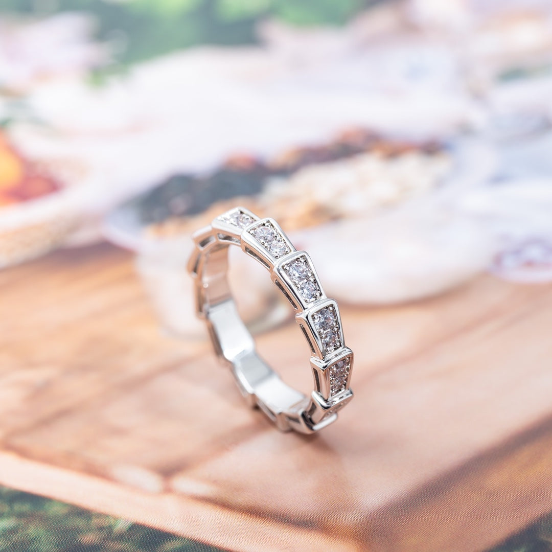 [Lumi Jewels]SERPENTI RING SILVER DIAMOND PAVED 3MM
