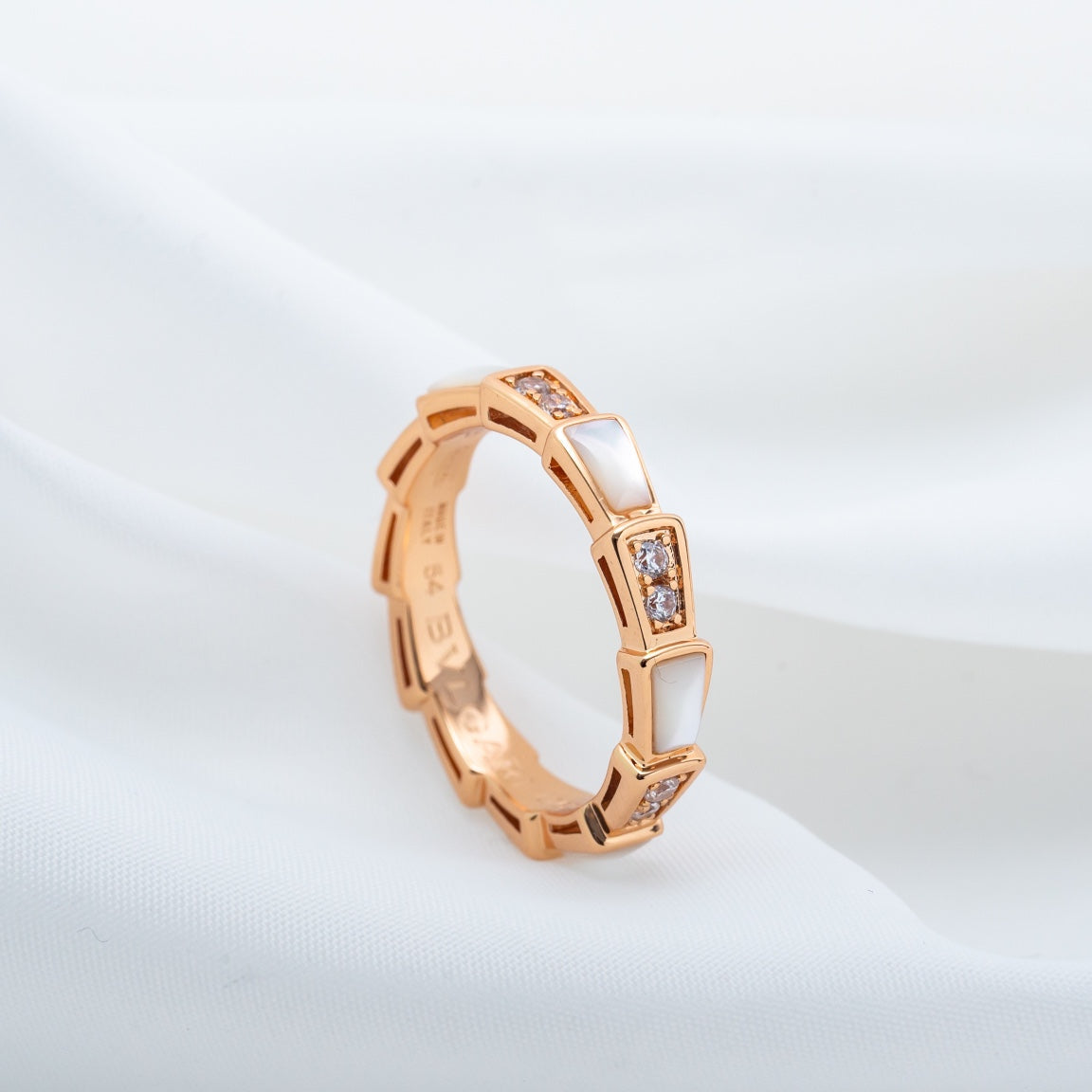 [Lumi Jewels]SERPENTI RING PINK GOLD DIAMOND MOP 3MM