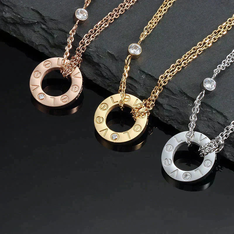 [Lumi Jewels]LOVE NECKLACE 16MM 2 DIAMONDS