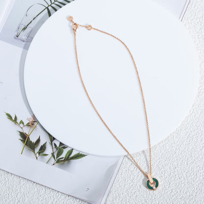 [Lumi Jewels]GARI NECKLACE PINK GOLD MALACHITE