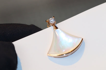 [Lumi Jewels]DREAM NECKLACE WHITE MOP PINK GOLD 1 DIAMOND