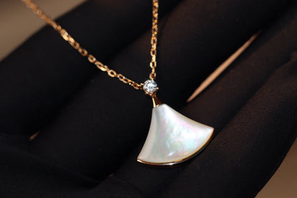[Lumi Jewels]DREAM NECKLACE WHITE MOP PINK GOLD 1 DIAMOND