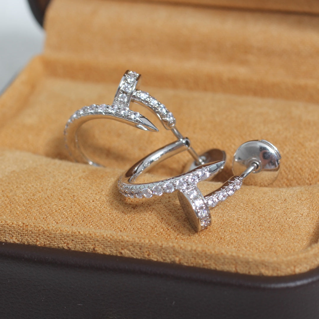 [Lumi Jewels]JUSTE EARRINGS 12.75MM SILVER DIAMOND