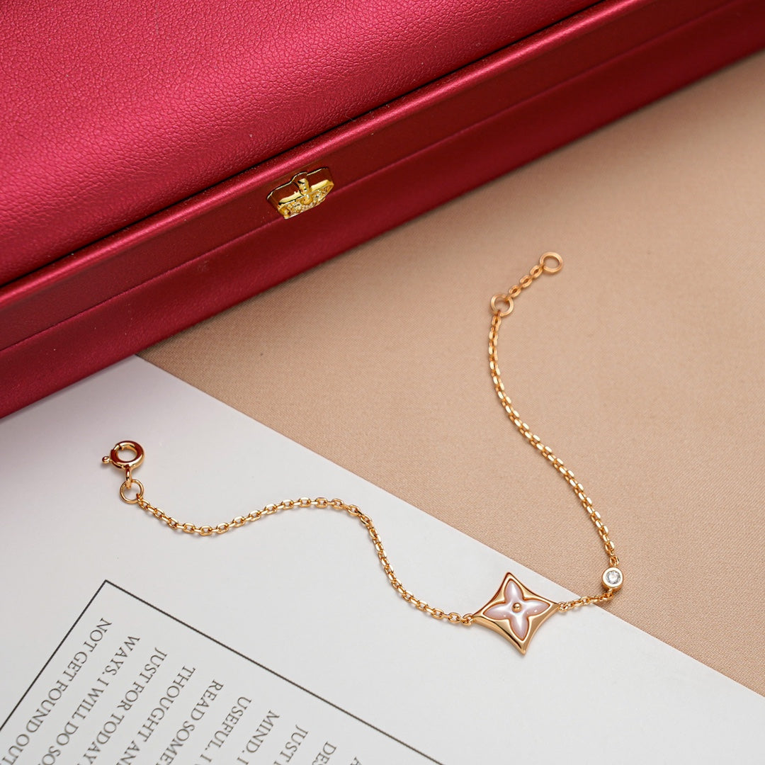 [Lumi Jewels]STAR 1 DIAMOND PINK GOLD BRACELET