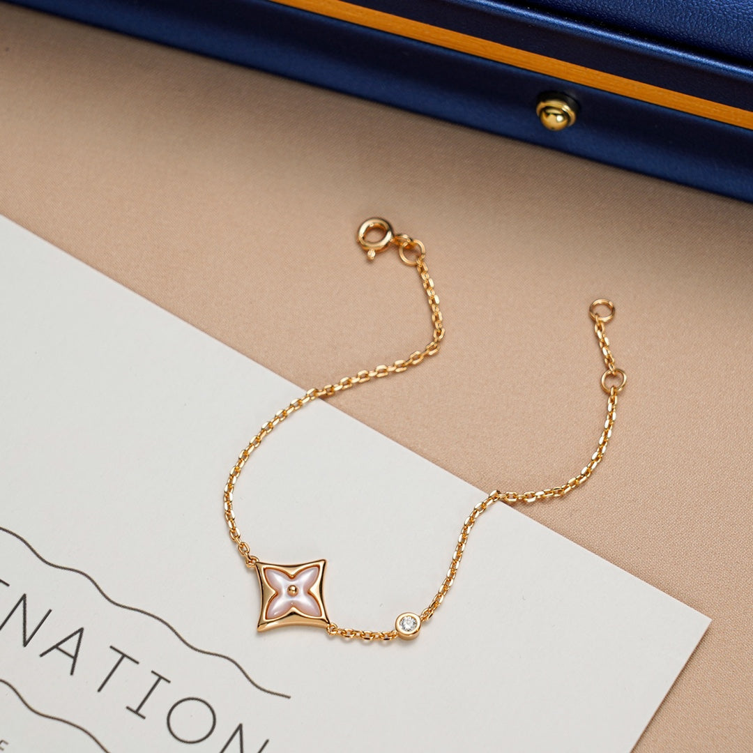 [Lumi Jewels]STAR 1 DIAMOND PINK GOLD BRACELET