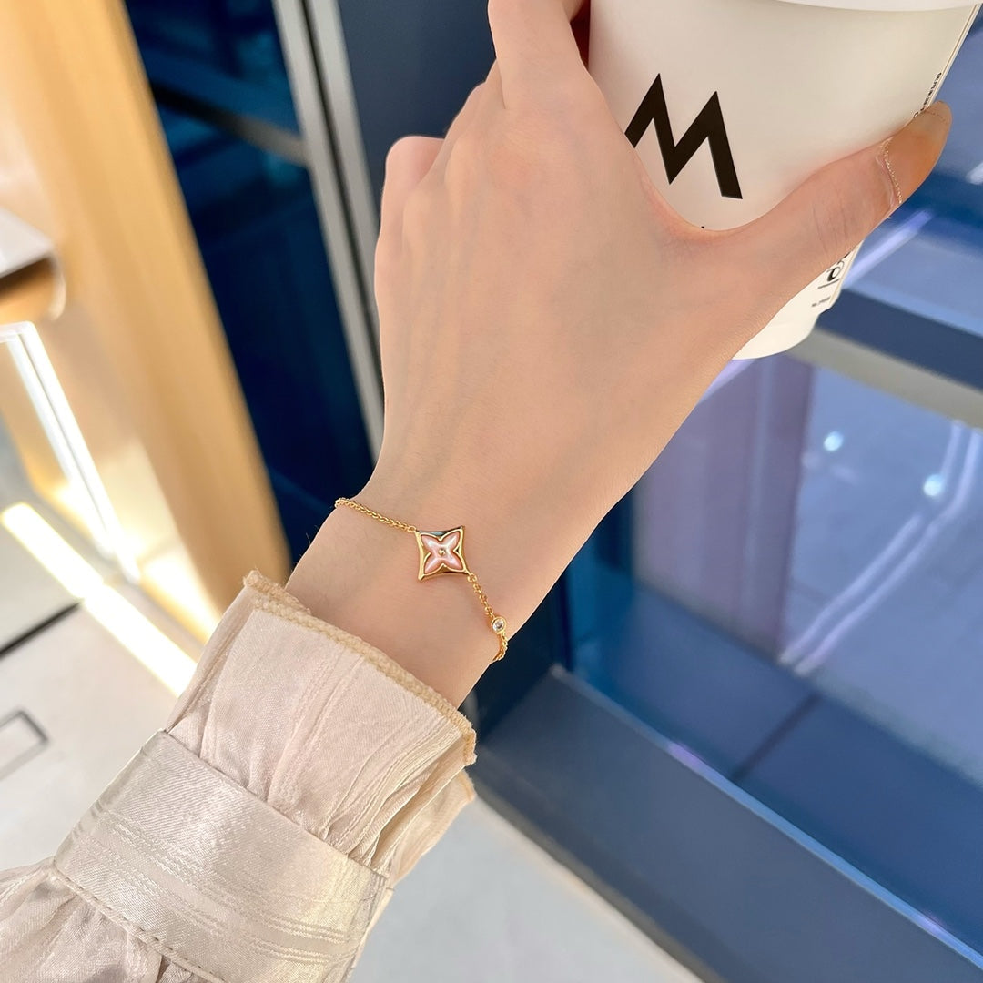 [Lumi Jewels]STAR 1 DIAMOND PINK GOLD BRACELET