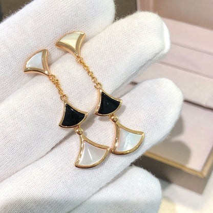 [Lumi Jewels]DREAM EARRINGS 3 MOTIFS ONYX MOP PINK GOLD
