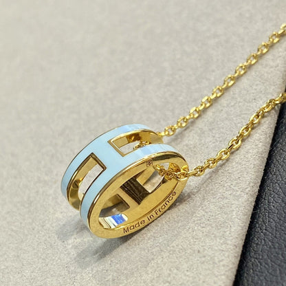[Lumi Jewels]POP H LIGHT BLUE NECKLACE