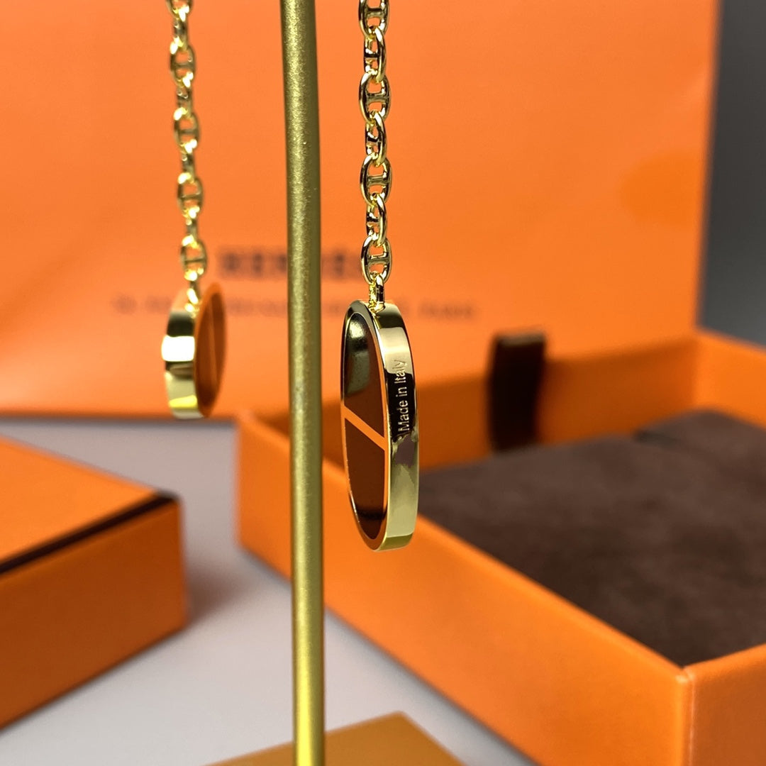 [Lumi Jewels]CHAINE VERSO BLACK CERAMIC EARRINGS