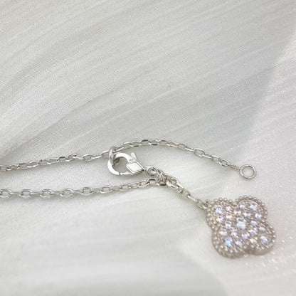 [Lumi Jewels]CLOVER 5 MOTIFS SILVER DIAMONDS NECKLACE