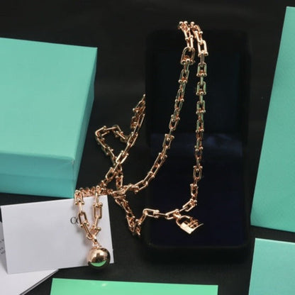 [Lumi Jewelry]HARDWEAR PINK GOLD WRAP NECKLACE
