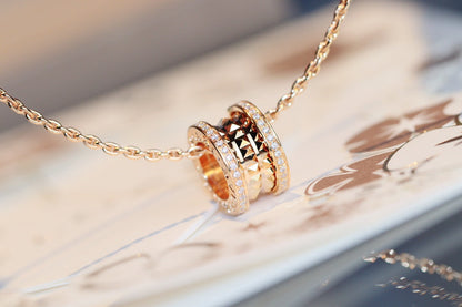 [Lumi Jewels]ZERO 1 ROCK PEDANT PINK GOLD NECKLACE