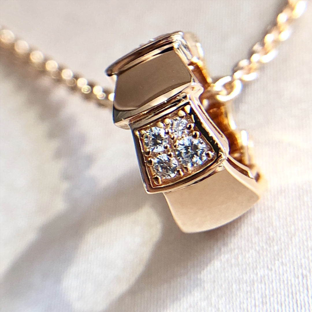 [Lumi Jewels]SERPENTI PEDANT DIAMOND PINK GOLD NECKLACE