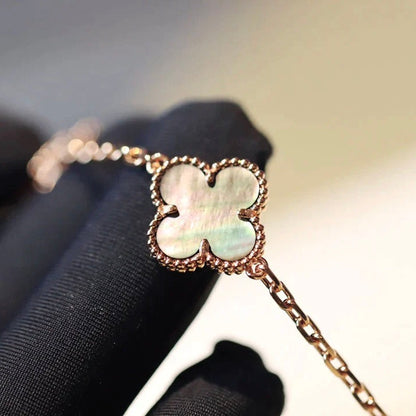 [Lumi Jewels]CLOVER 20 MOTIFS DARK MOP DIAMOND  NECKLACE
