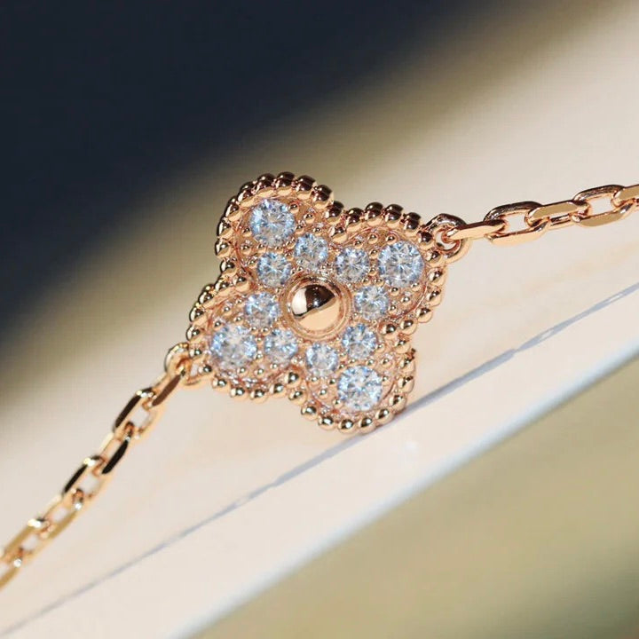 [Lumi Jewels]CLOVER 20 MOTIFS DARK MOP DIAMOND  NECKLACE