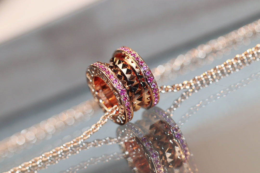 [Lumi Jewels]ZERO 1 ROCK PINK GOLD PINK DIAMOND NECKLACE
