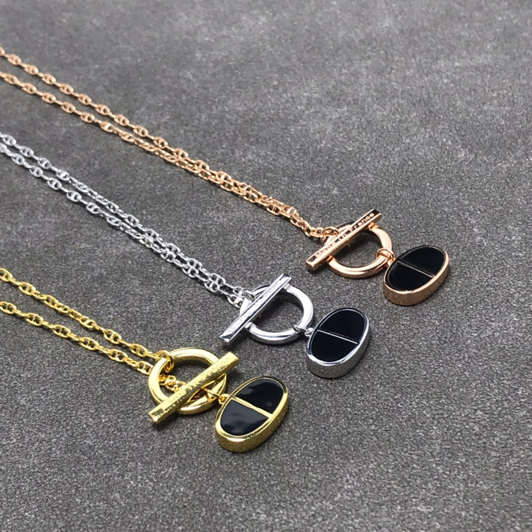 [Lumi Jewels]CHAINE VERSO BLACK CERAMIC  NECKLACE