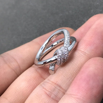 [Lumi Jewelry]KNOT RING DOUBLE ROW DIAMOND