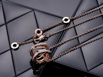 [Lumi Jewels]ZERO 1 PINK GOLD DIAMOND OPEN NECKLACE