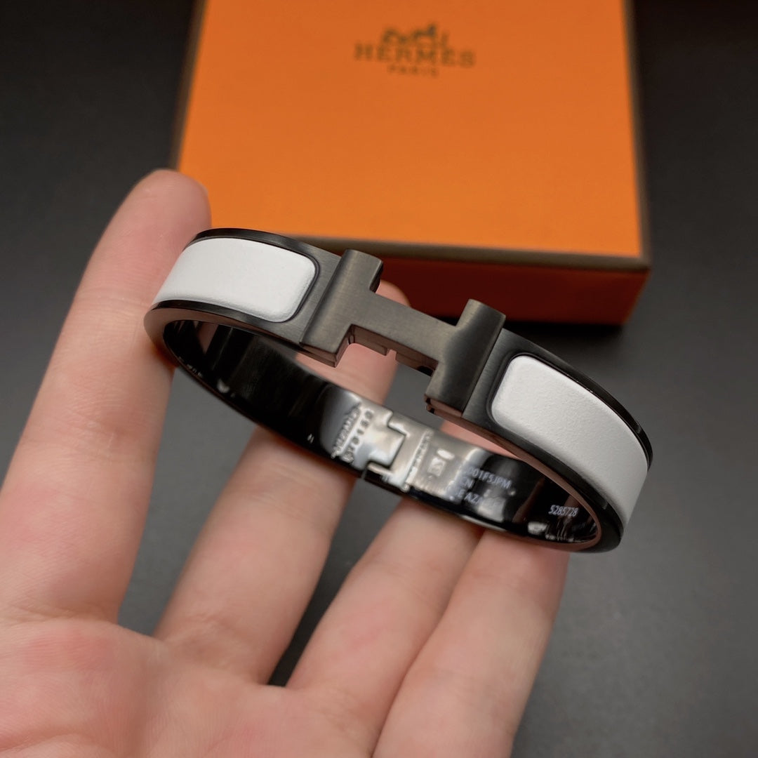 [Lumi Jewels]H BRACELET 12MM BLACK WHITE CERAMIC