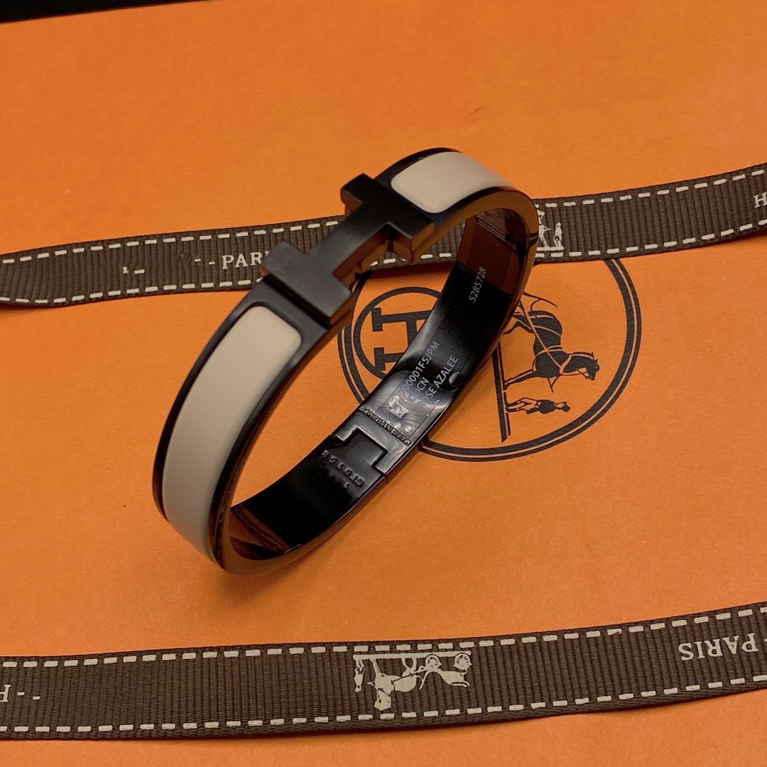 [Lumi Jewels]H BRACELET 12MM BLACK BEIGE CERAMIC