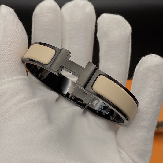 [Lumi Jewels]H BRACELET 12MM BLACK BEIGE CERAMIC