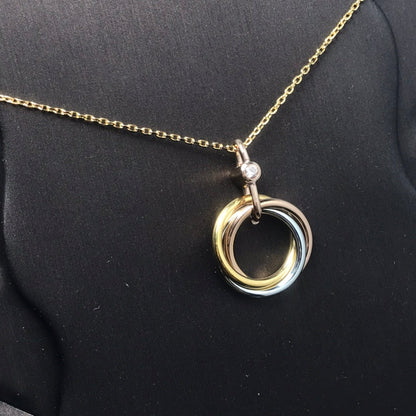 [Lumi Jewels]TRINITY SILVER GOLD PINK GOLD NECKLACE