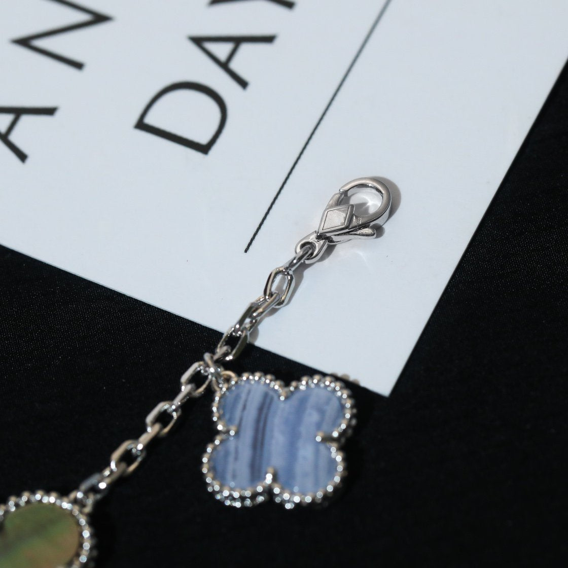 [Lumi Jewels]CLOVER BRACELET 5 MOTIFS MOP CHALCEDONY SILVER
