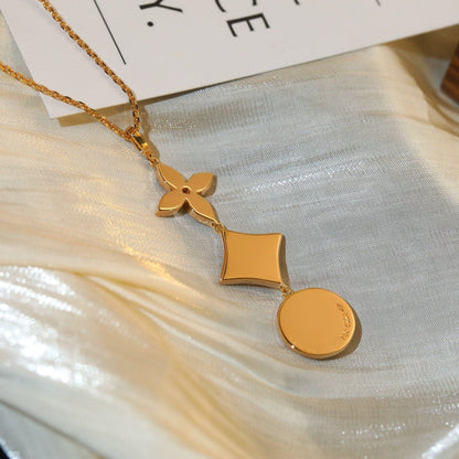 [Lumi Jewels]STAR AND SUN DIAMOND PINK GOLD NECKLACE