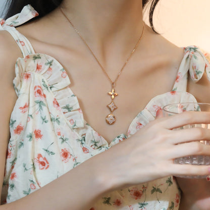 [Lumi Jewels]STAR AND SUN DIAMOND PINK GOLD NECKLACE