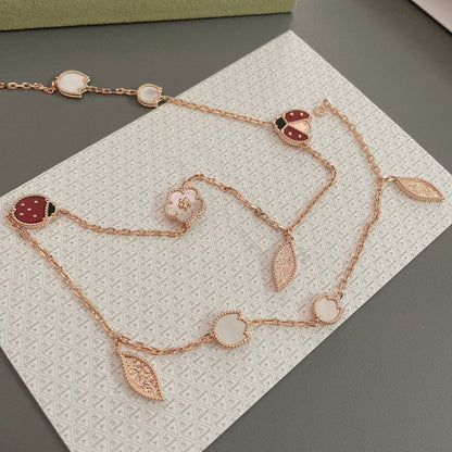 [Lumi Jewels]LUCKY SPRING 15 MOTIFS ROSE GOLD NECKLACE